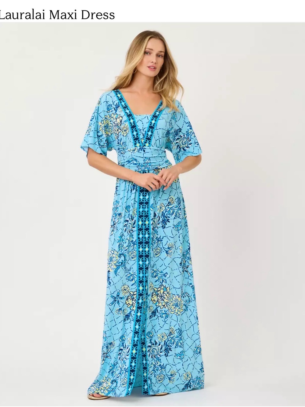 NWT Lilly Pulitzer Lauralai Fit and Flare Maxi Dress with V-Neck